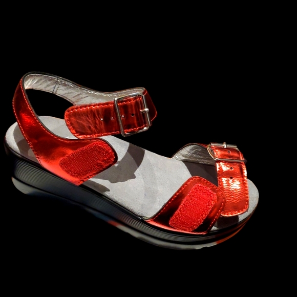 Alegria, red metallic leather, sz 37 - Picture 5 of 15